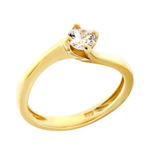 Solitaire Ring Made Of Yellow Gold K14 DA14KP5