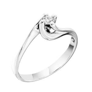 Solitaire Diamond Ring Made Of White Gold K18 DA17LP7