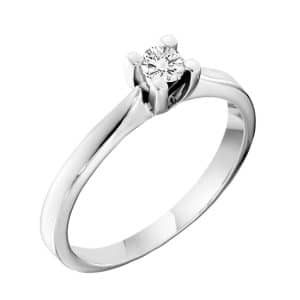 Solitaire Diamond Ring Made Of White Gold K18 DA21LP7