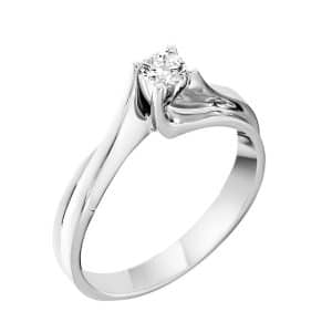 Solitaire Ring With Diamond Made Of White Gold K18 DA28LP7