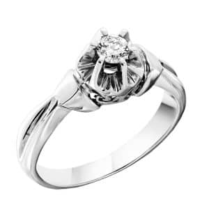 Solitaire Ring With Diamond Made Of White Gold K18 DA29LP7