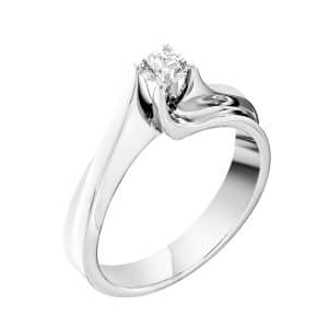 Solitaire Ring With Diamond Made Of White Gold K18 DA35LP7