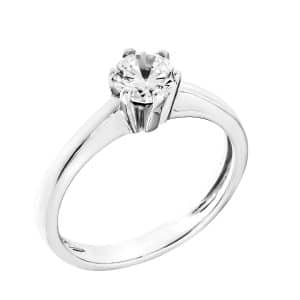 Single Stone Ring Made Of White Gold K14 DA42LP5
