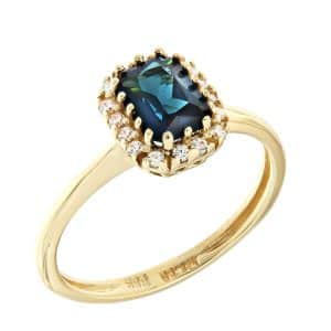 Δαχτυλίδι London Blue Ροζέτα Από Κίτρινο Χρυσό Κ14 DA78KP5