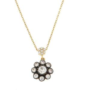 Women's Rosette Necklace Made Of Yellow Gold K14 KO29KP5