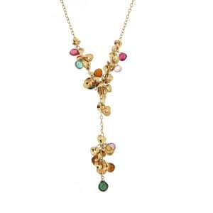 Necklace With Tourmalines Made Of Yellow Gold K14 KO46KP5