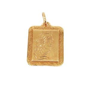 Amulet Pendant With Virgin Mary Made Of Yellow Gold K14 KR50K5