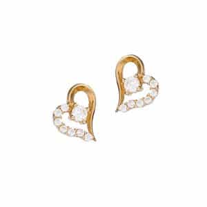 Heart Earrings Made Of Yellow Gold K14 SK124KP5