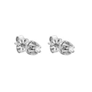 Diamond Single Stone Earrings Made Of White Gold K18 SK61LP7