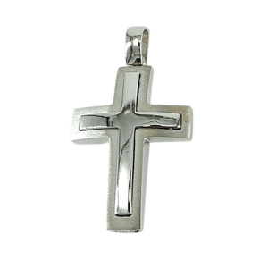 Σταυρός Βάπτισης Από Λευκό Χρυσό Κ14 ST27L5 - Image 1
