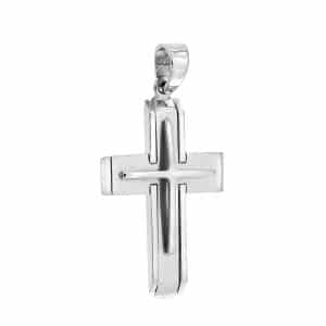 Σταυρός Βάπτισης Από Λευκό Χρυσό Κ14 ST51L5