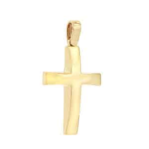Classic Baptismal Cross Made Of Yellow Gold K14 ST59K5 - Image 3