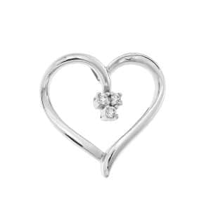 K14 White Gold Heart Pendant KR86LP5