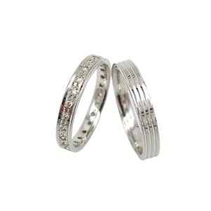 Stergiadis Easy Fit Wedding Rings Made Of White Gold TRIO5-CD-L