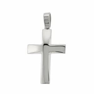 Σταυρός Βάπτισης Από Λευκό Χρυσό Κ14 ST58L5