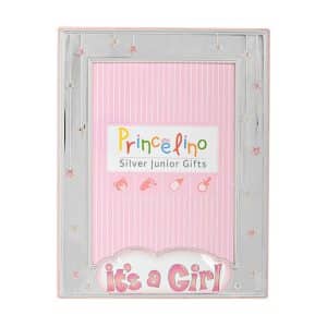 Παιδική Κορνίζα It's A Girl 9 x 13 Με Ασήμι 950° MA-148D-R