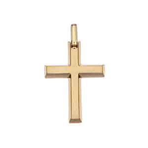 Σταυρός Από Ματ Κίτρινο Χρυσό Κ14 ST141K5