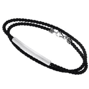 Arteon Βραχιόλι Σχοινάκι Με Μπάρα Από Ασήμι 925° ART12489