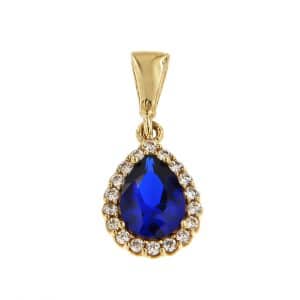 Blue Rosette Pendant Made Of K9 Yellow Gold KR102KP3