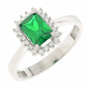 Δαχτυλίδι Ροζέτα Από Λευκό Χρυσό Κ14 DA172LP5