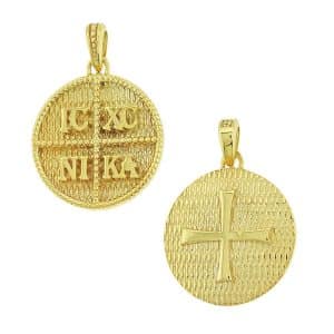 Φυλαχτό Κωνσταντινάτο Από Κίτρινο Χρυσό Κ9 KR105K3