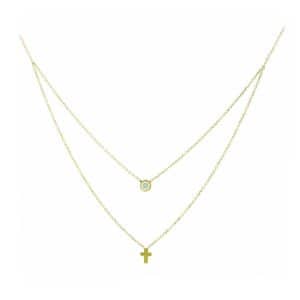 Layered Necklace Made Of K9 Yellow Gold KO157KP3