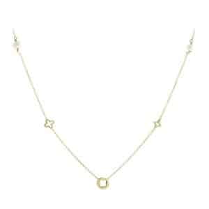 Κολιέ Με Στοιχεία Και Μαργαριτάρια Από Κίτρινο Χρυσό Κ9 KO164KP3 - Image 1