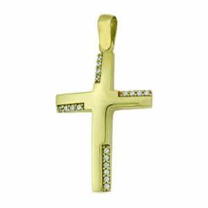 K14 Yellow Gold Baptismal Cross ST247KP5 - Image 1
