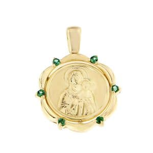 Κρεμαστό Παναγία Με Πέτρες Από Χρυσό Κ9 KR114KP3