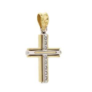 Women's Cross Made Of Two-Colored Gold K14 ST272DP5