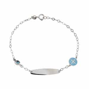925° Silver Baby Name Tag Bracelet With Charm TA40LP9
