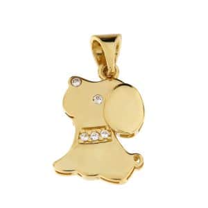 K14 Yellow Gold Doggy Pendant KR134KP5