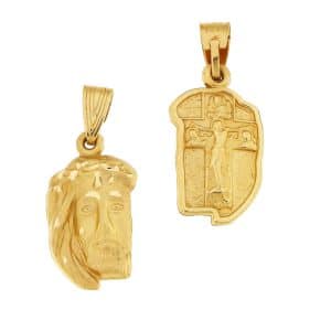 Charm Pendant Head Of Christ Made Of K14 Gold KR138K5
