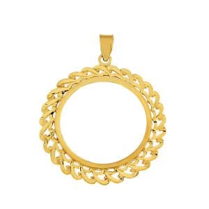 14K Yellow Gold Pendant Case For Gold Pound KR139K5