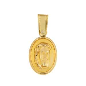 Charm Pendant With Christ Made Of K14 Gold KR51K5