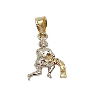 Aquarius Zodiac Sign In Two Colored Gold K14 ZO32D5
