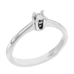 18 K White Gold Diamond Single Stone Ring DA227LP7