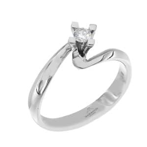 18 K White Gold Diamond Single Stone Ring DA228LP7