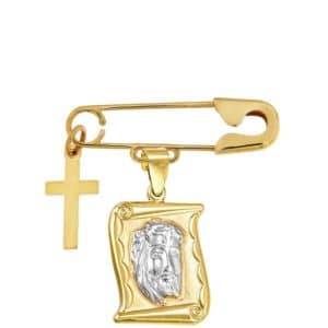 Baby Brooch With Christ Made Of Gold K9 KR81PA20K3