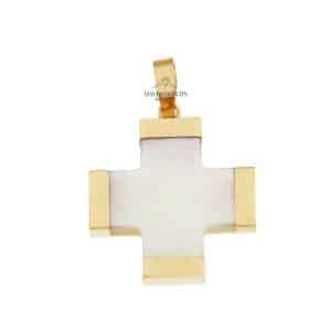 Σταυρός Mother Of Pearl Με Κίτρινο Χρυσό Κ14 ST280KP5 - Image 1