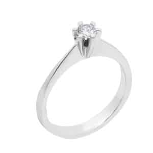 Solitaire Diamond Ring Made Of White Gold K18 DA248LP7