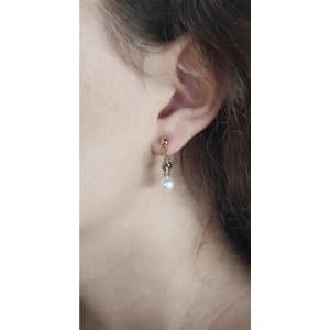 Κ14 Χρυσά Σκουλαρίκια Με 7,5MM Μαργαριτάρια Akoya SK304KP5 - Image 2