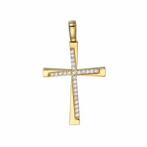 14K Gold Cross With Chain ST336KP5ALENAD5-45 - Image 3