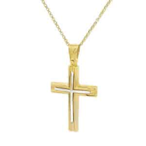 Cross With Chain Made Of Gold K14 ST236D5AL1D5-45