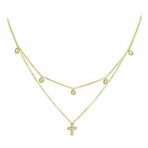 Layered Necklace Made Of K9 Yellow Gold KO271KP3