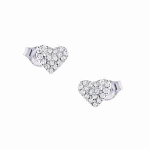 Σκουλαρίκια Καρδούλα Από Λευκό Χρυσό Κ9 SK337LP3