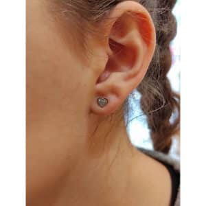 K9 Yellow Gold Heart Earrings SK340K3 - Image 2