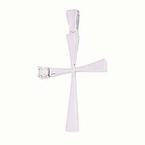 Cross Made Of White Gold K14 ST326LP5 - Image 1