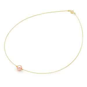 8-9MM Pink Pearl Necklace With K14 Gold KO296KP5