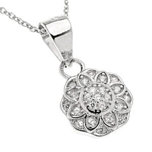 Κολιέ Λουλούδι Από Ασήμι 925° ART31934